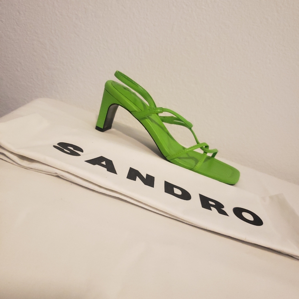 Sandro Lime Green Strappy Heels